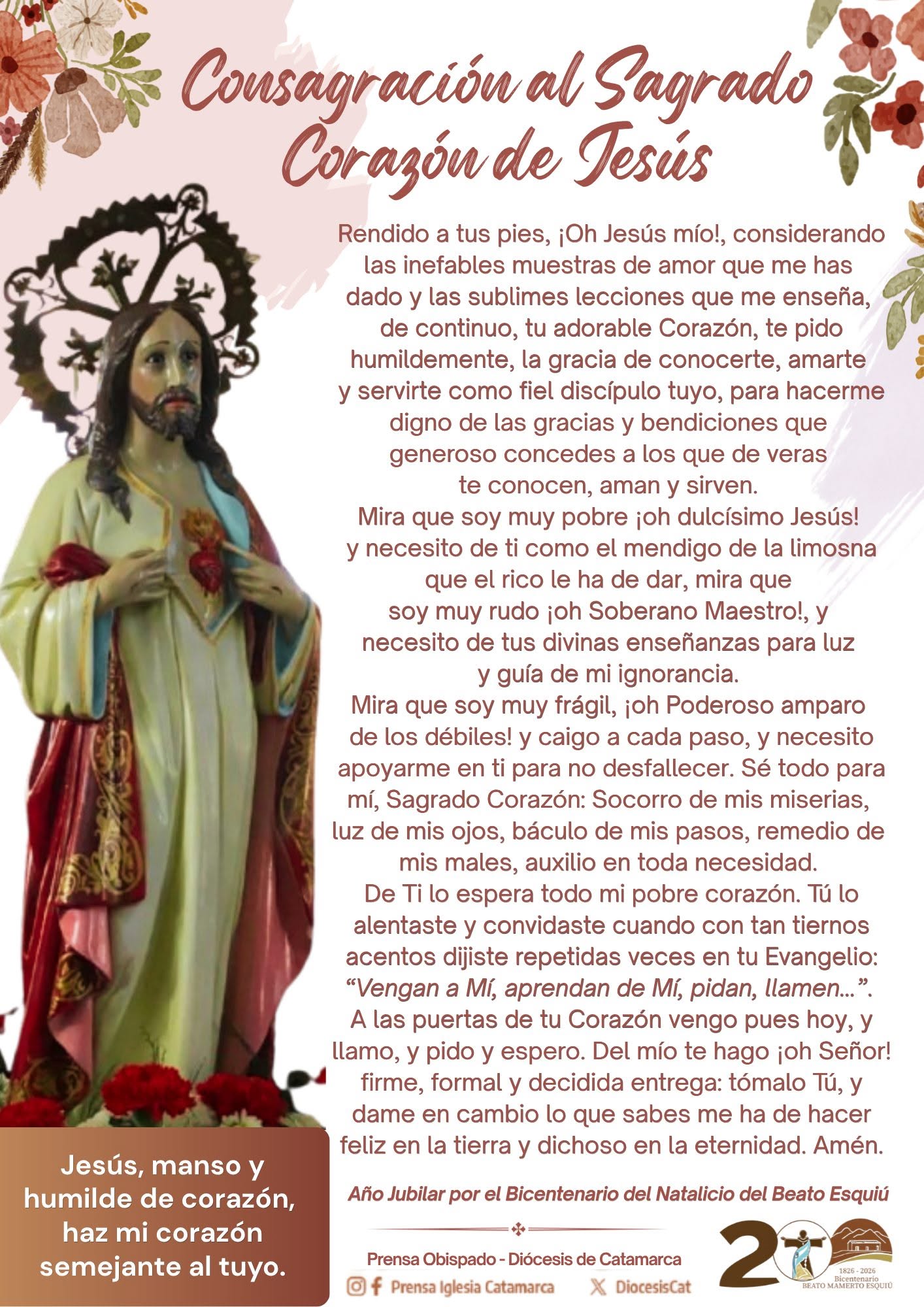 Finaliza el Mes dedicado al Sagrado Corazón de Jesús. Consagración