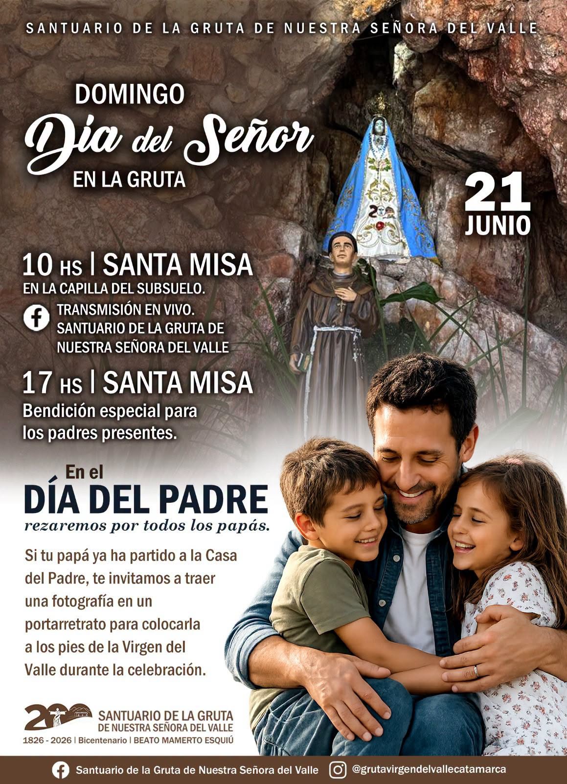 Día del Padre en el Santuario de la Gruta de la Virgen del Valle.