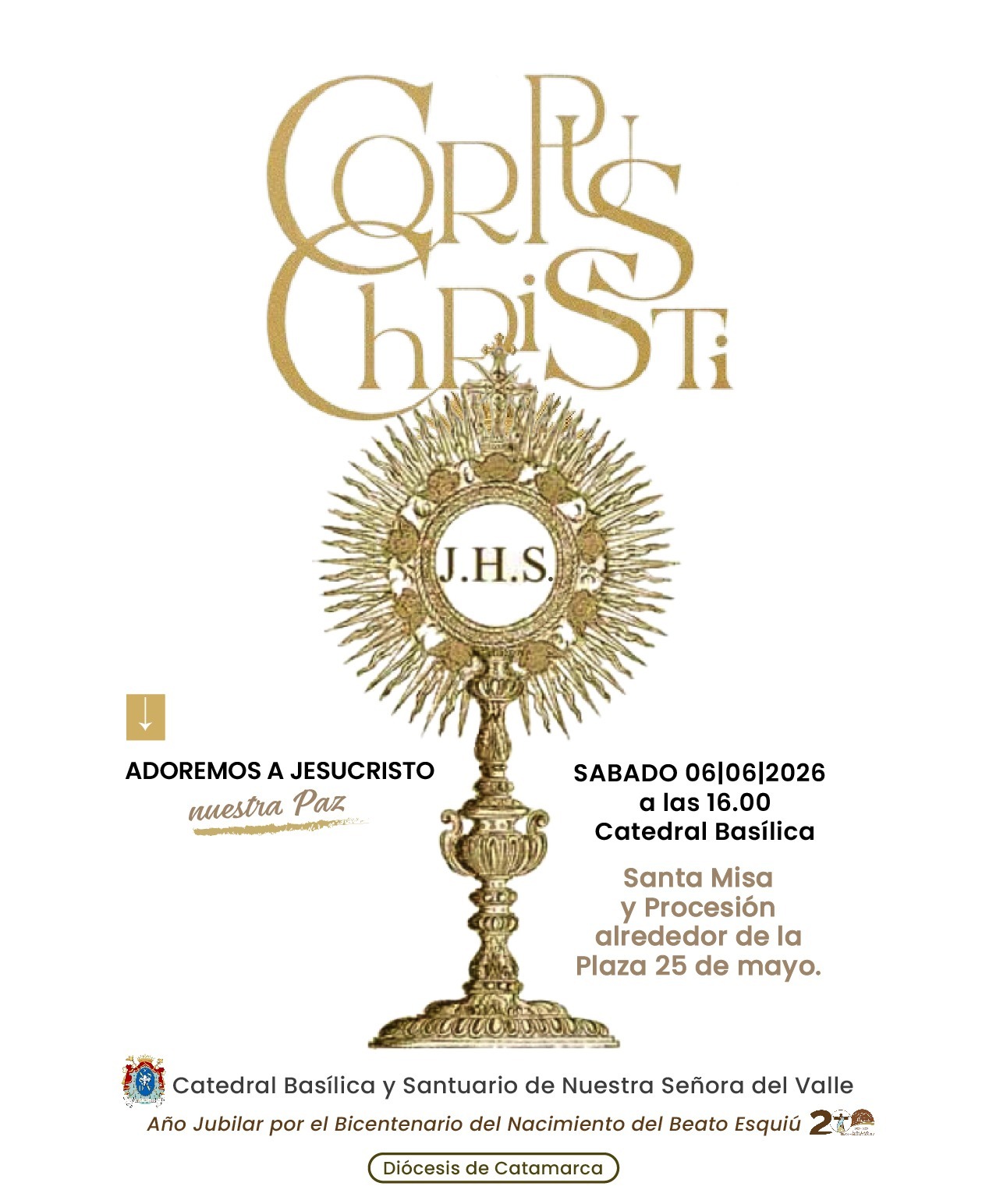 Hoy será la celebración  central de Corpus Christi en la Catedral